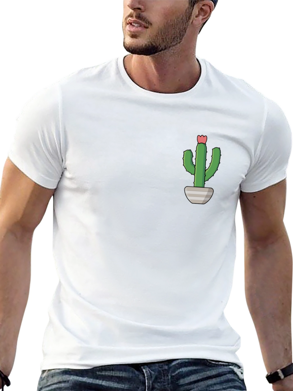 Cactus Plant Graphic Tee - Black Casual T-Shirt