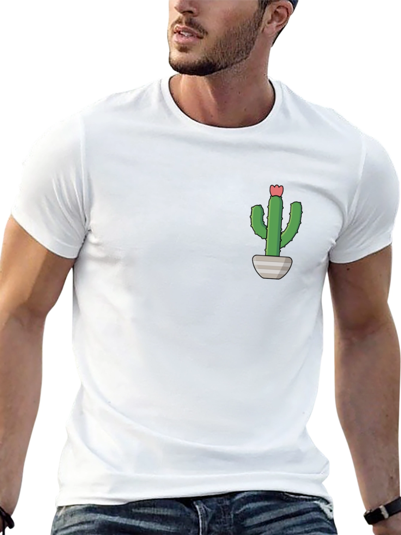 Cactus Plant Graphic Tee - Black Casual T-Shirt