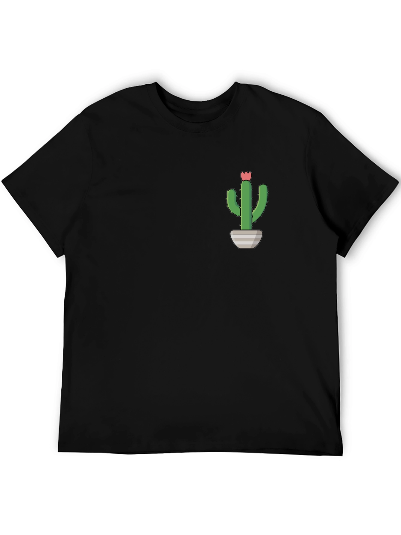 Cactus Plant Graphic Tee - Black Casual T-Shirt