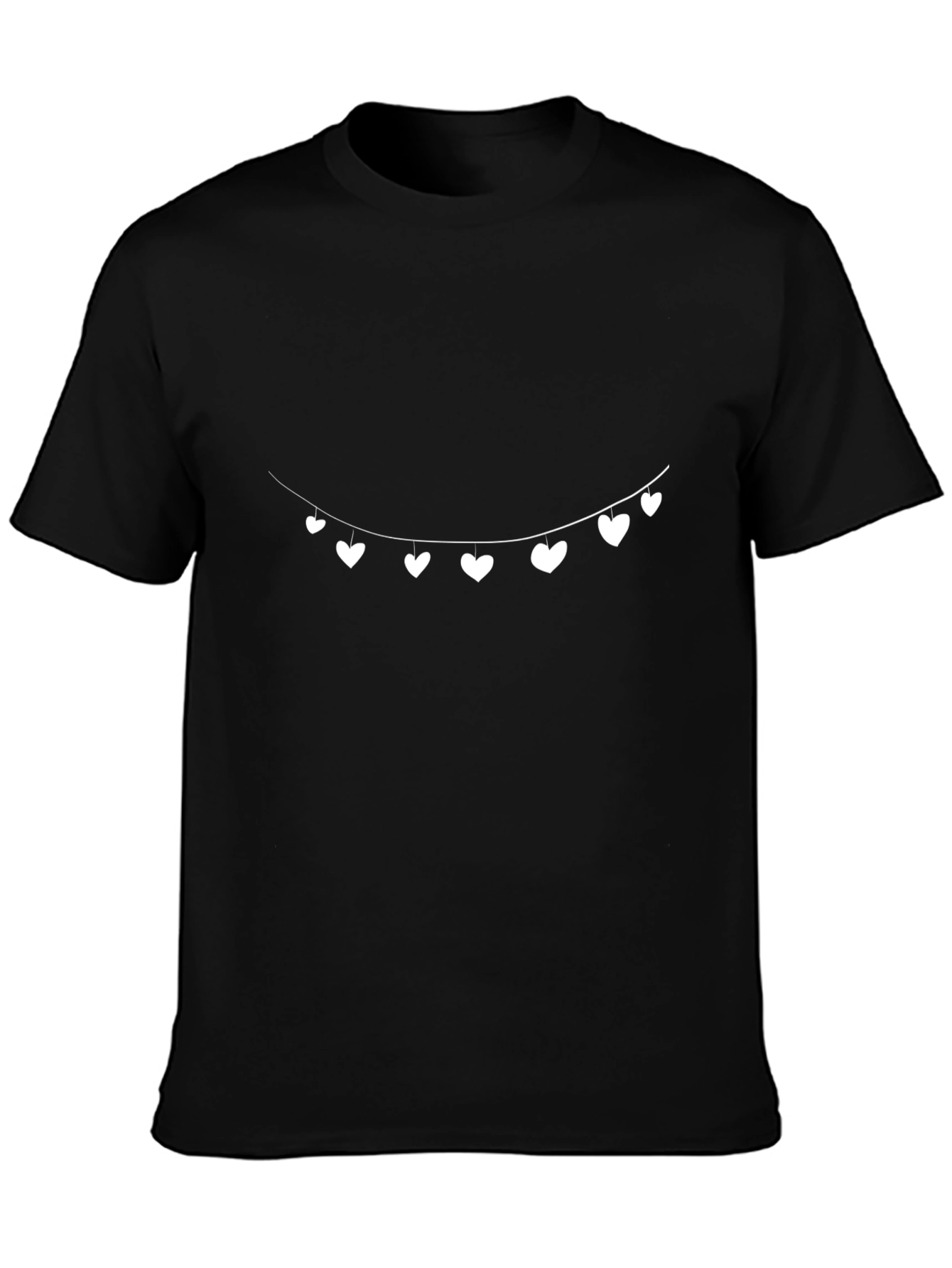 Mens Black Heart String Graphic Tee