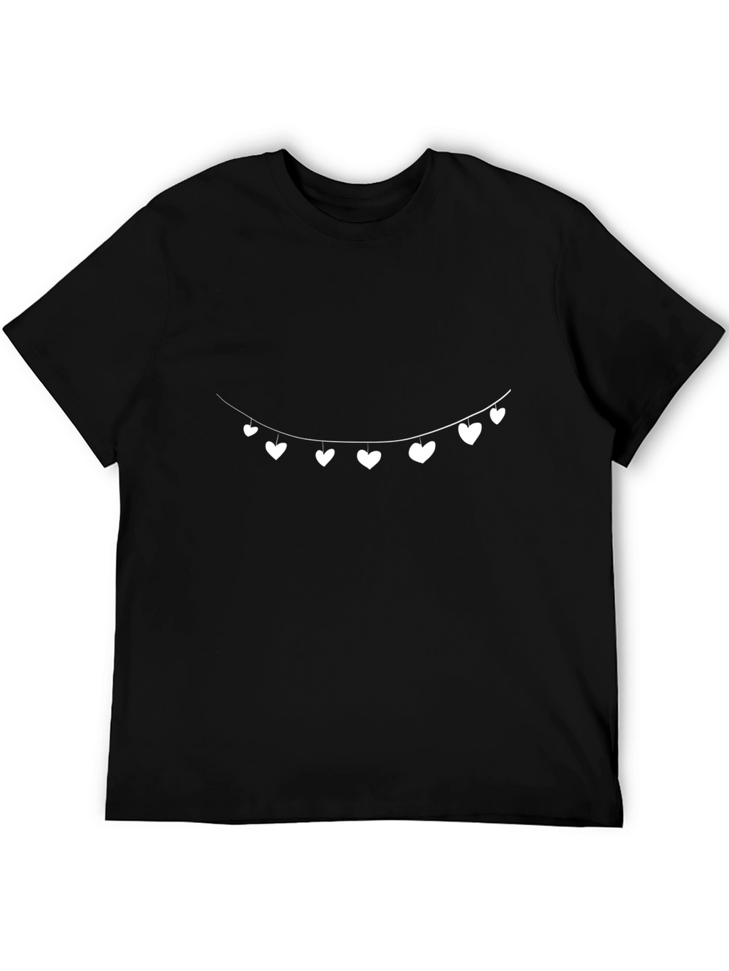 Mens Black Heart String Graphic Tee