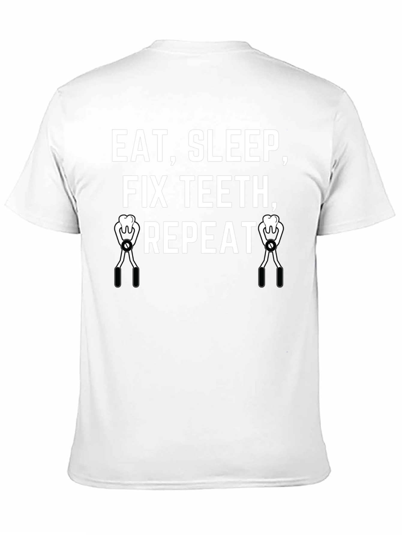 Eat Sleep Fix Teeth Repeat Black T-Shirt