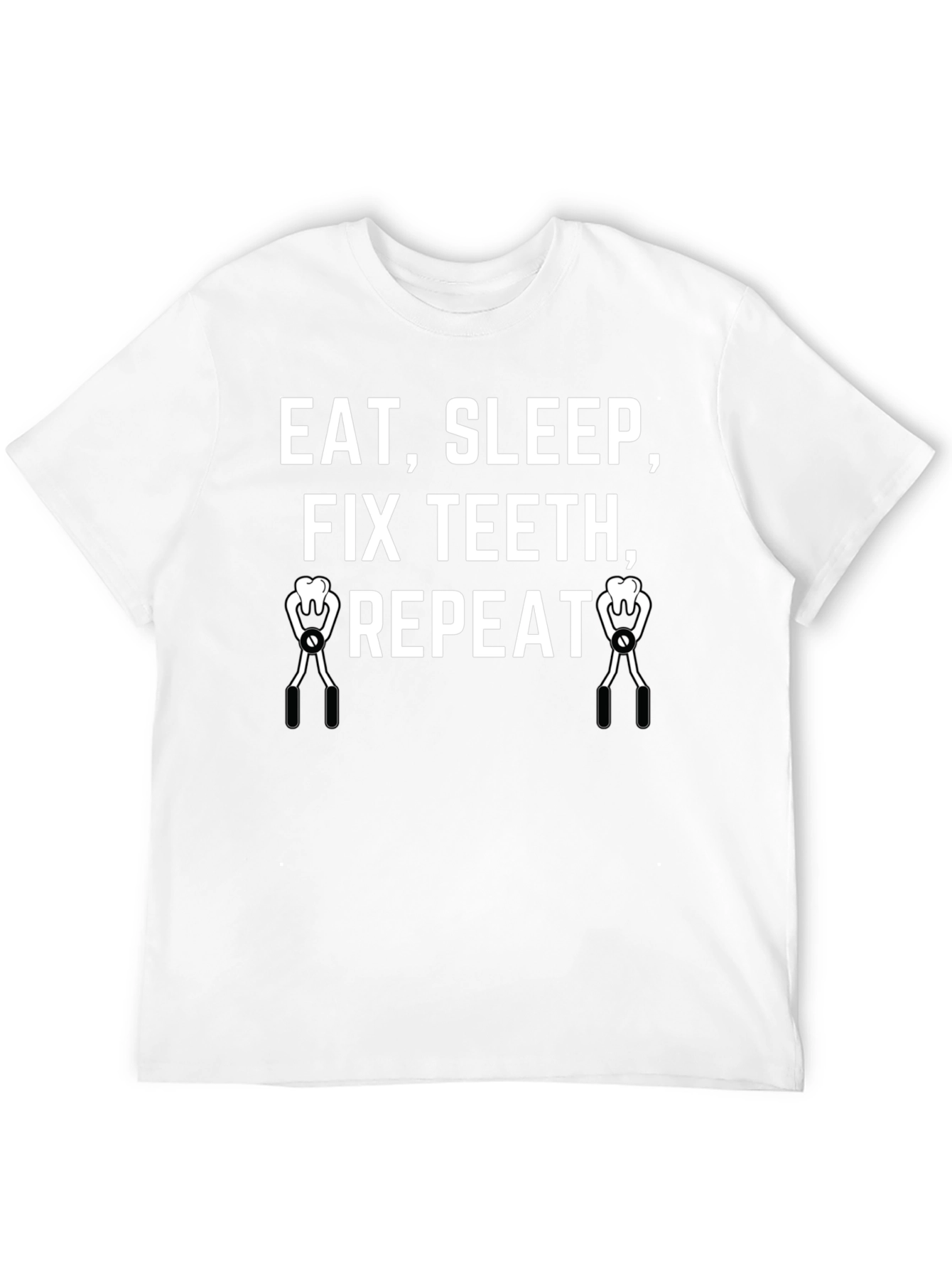 Eat Sleep Fix Teeth Repeat Black T-Shirt