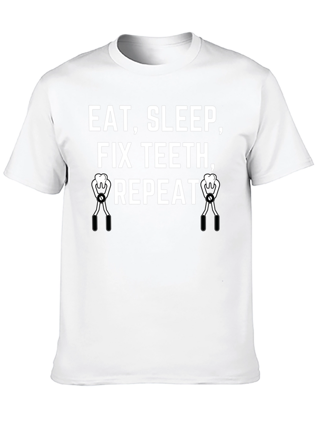 Eat Sleep Fix Teeth Repeat Black T-Shirt
