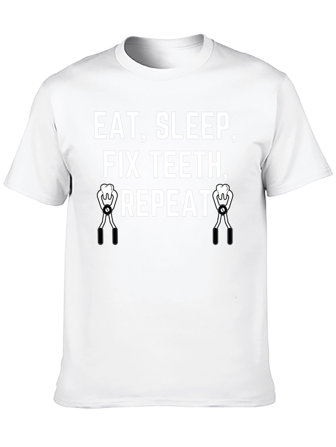 Eat Sleep Fix Teeth Repeat Black T-Shirt