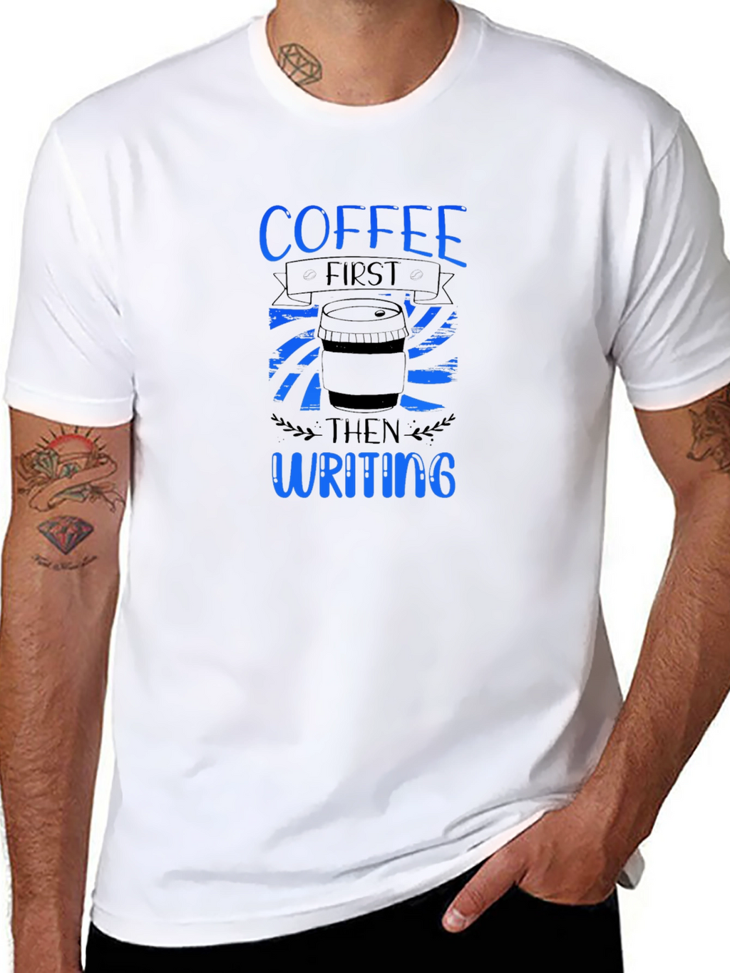 Coffee First Writing T-Shirt