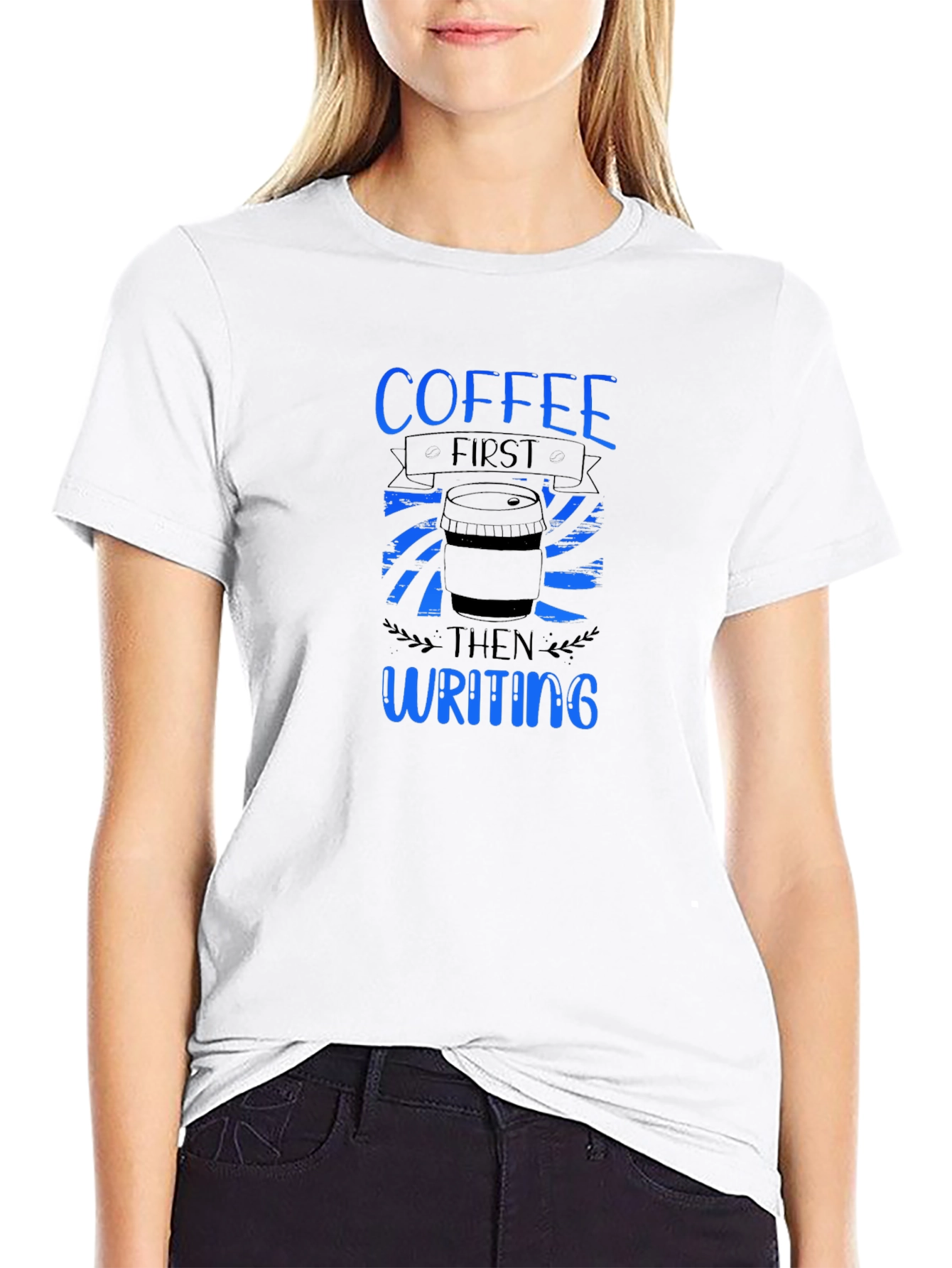 Coffee First Writing T-Shirt