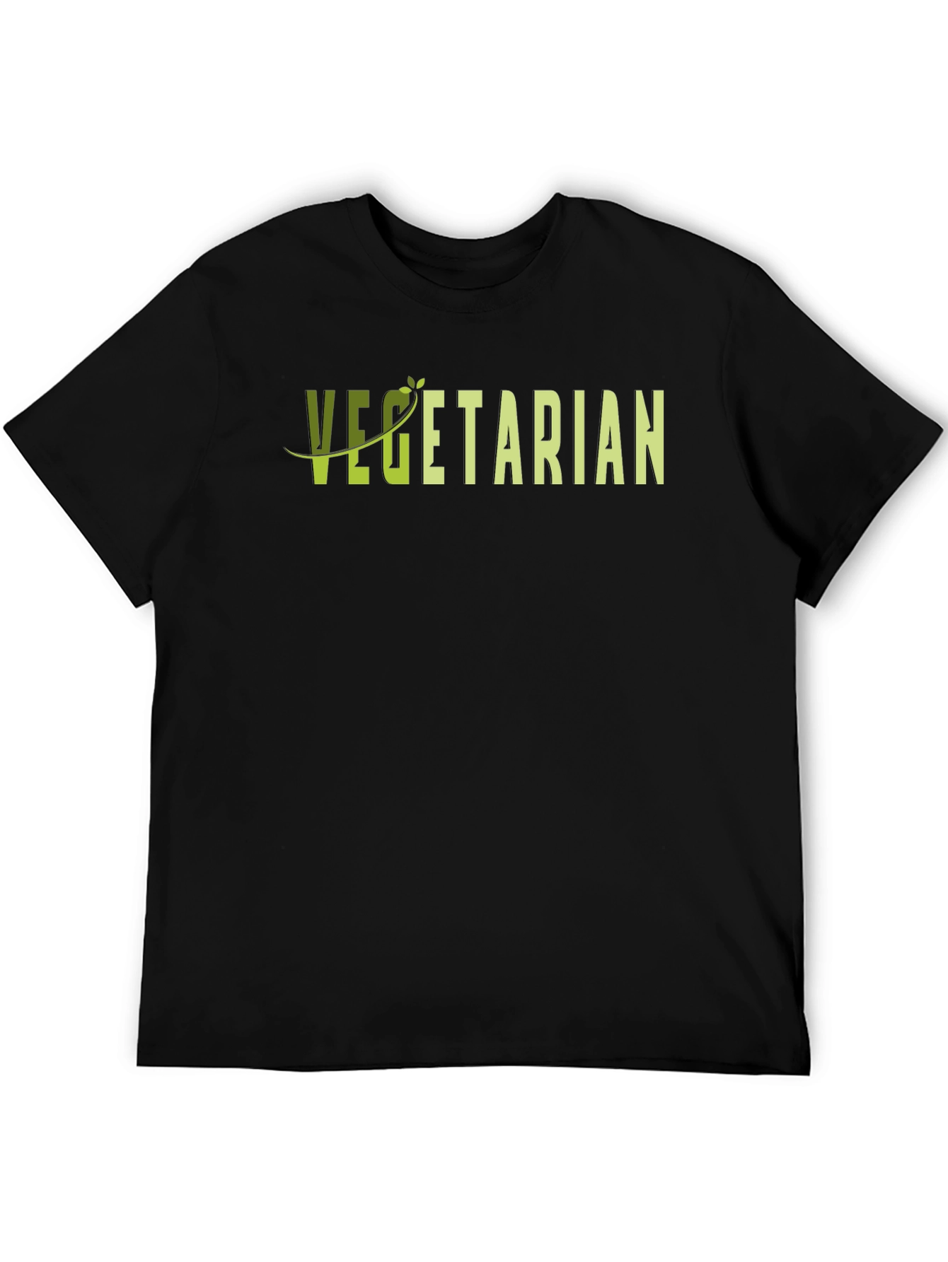 Vegetarian Graphic T-Shirt - Black Casual Tee