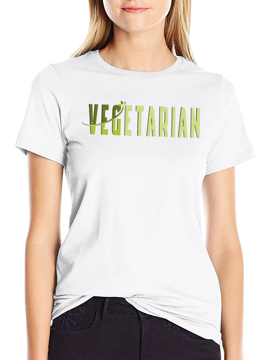Vegetarian Graphic T-Shirt - Black Casual Tee