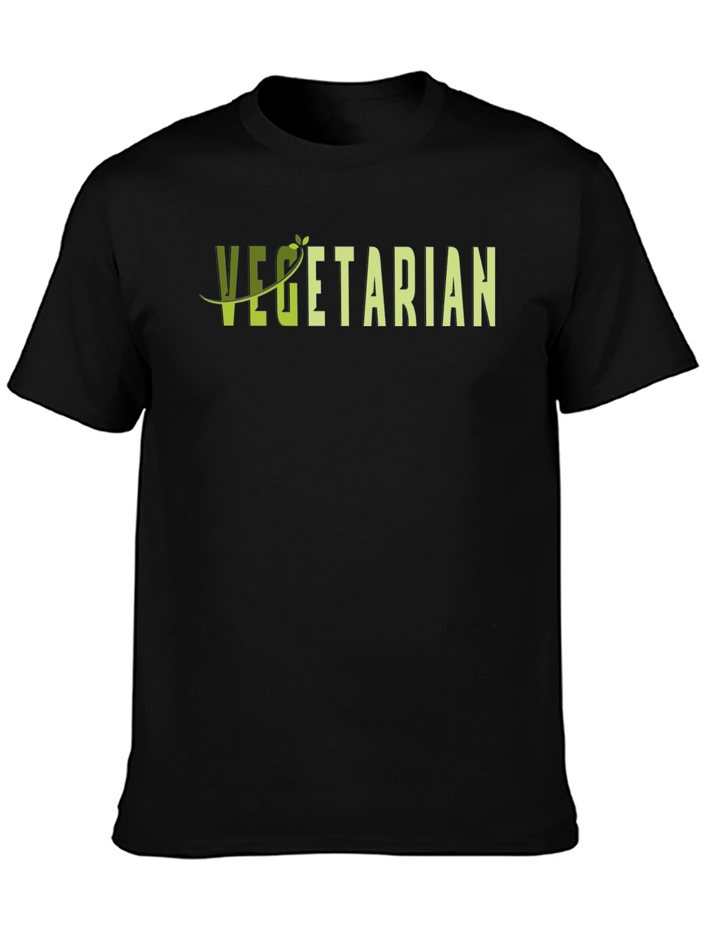 Vegetarian Graphic T-Shirt - Black Casual Tee