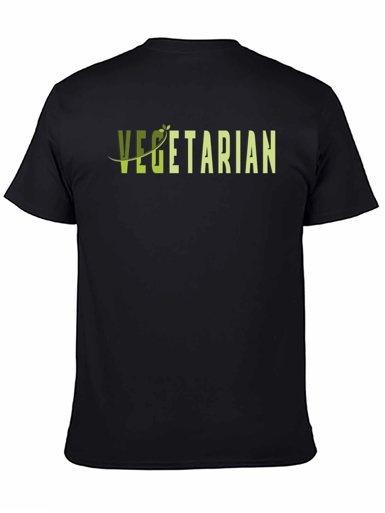 Vegetarian Graphic T-Shirt - Black Casual Tee