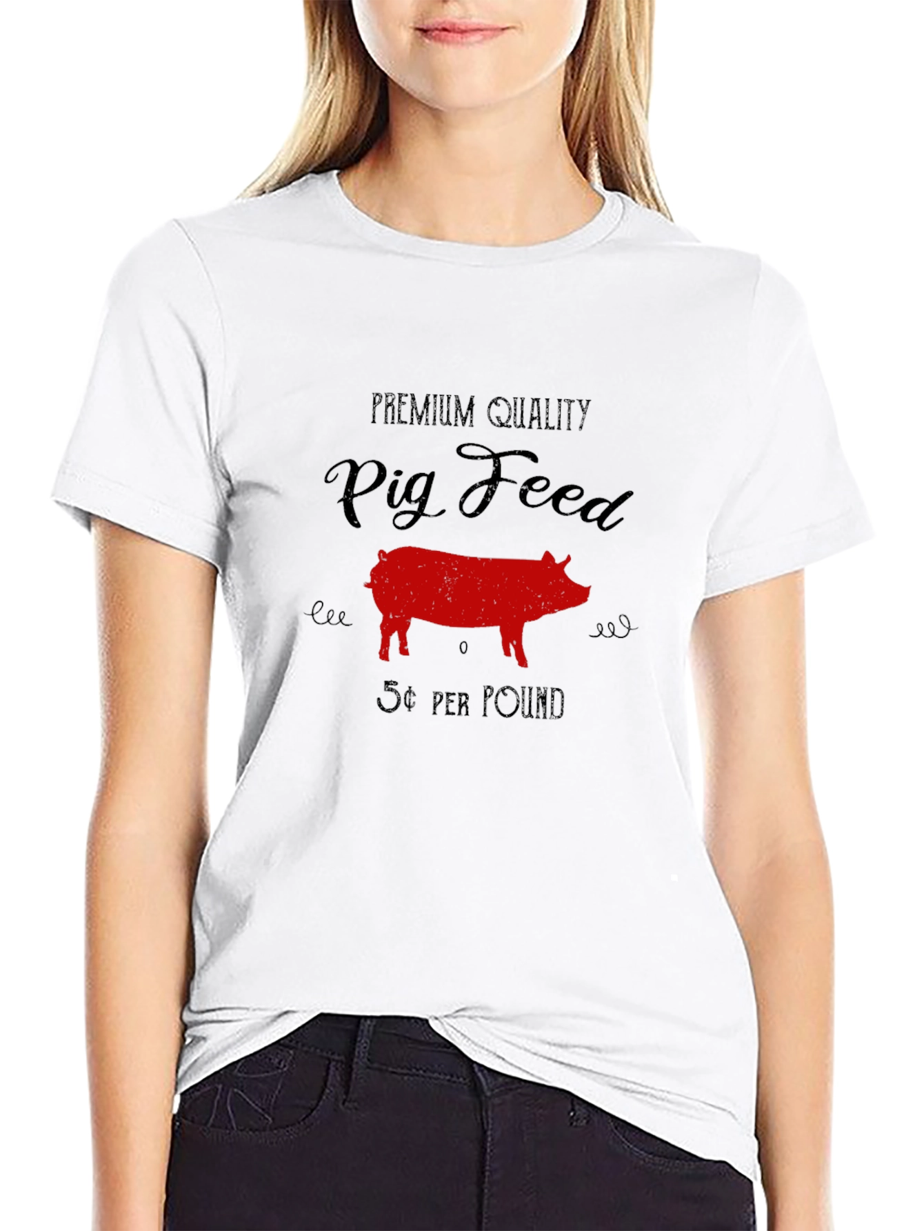 Premium Pig Feed T-Shirt - Black Cotton Tee