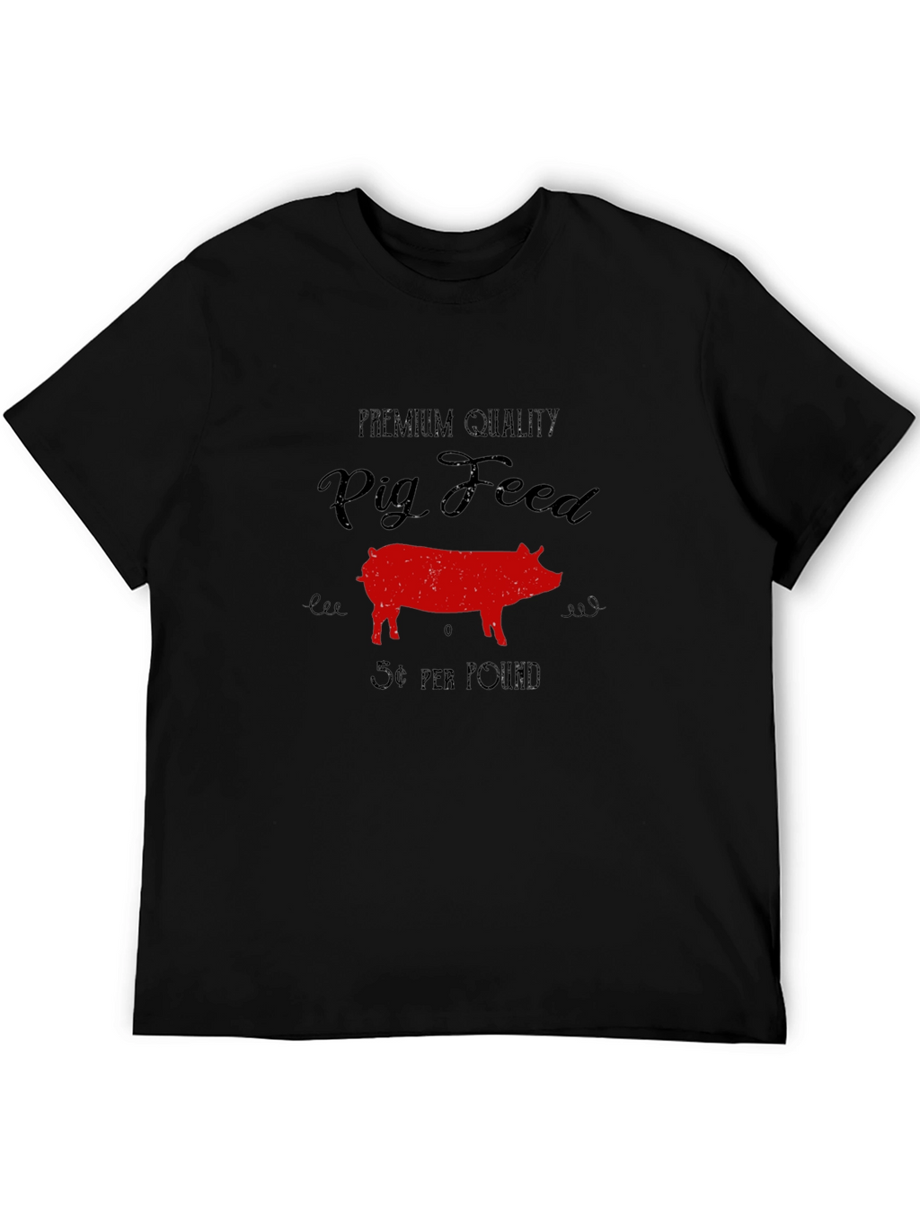 Premium Pig Feed T-Shirt - Black Cotton Tee