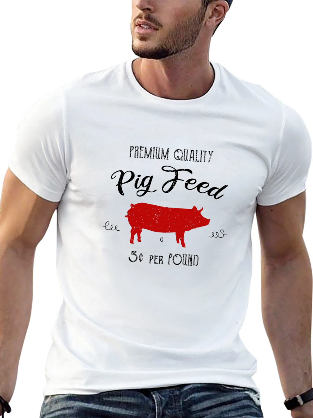 Premium Pig Feed T-Shirt - Black Cotton Tee