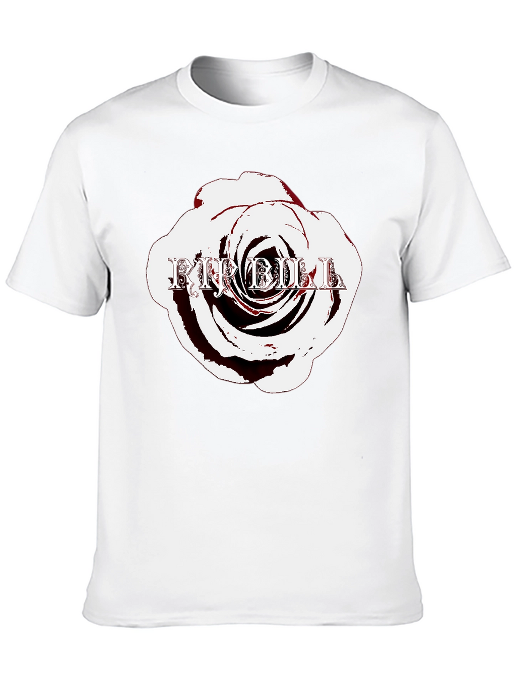 Rose with Text Black T-Shirt