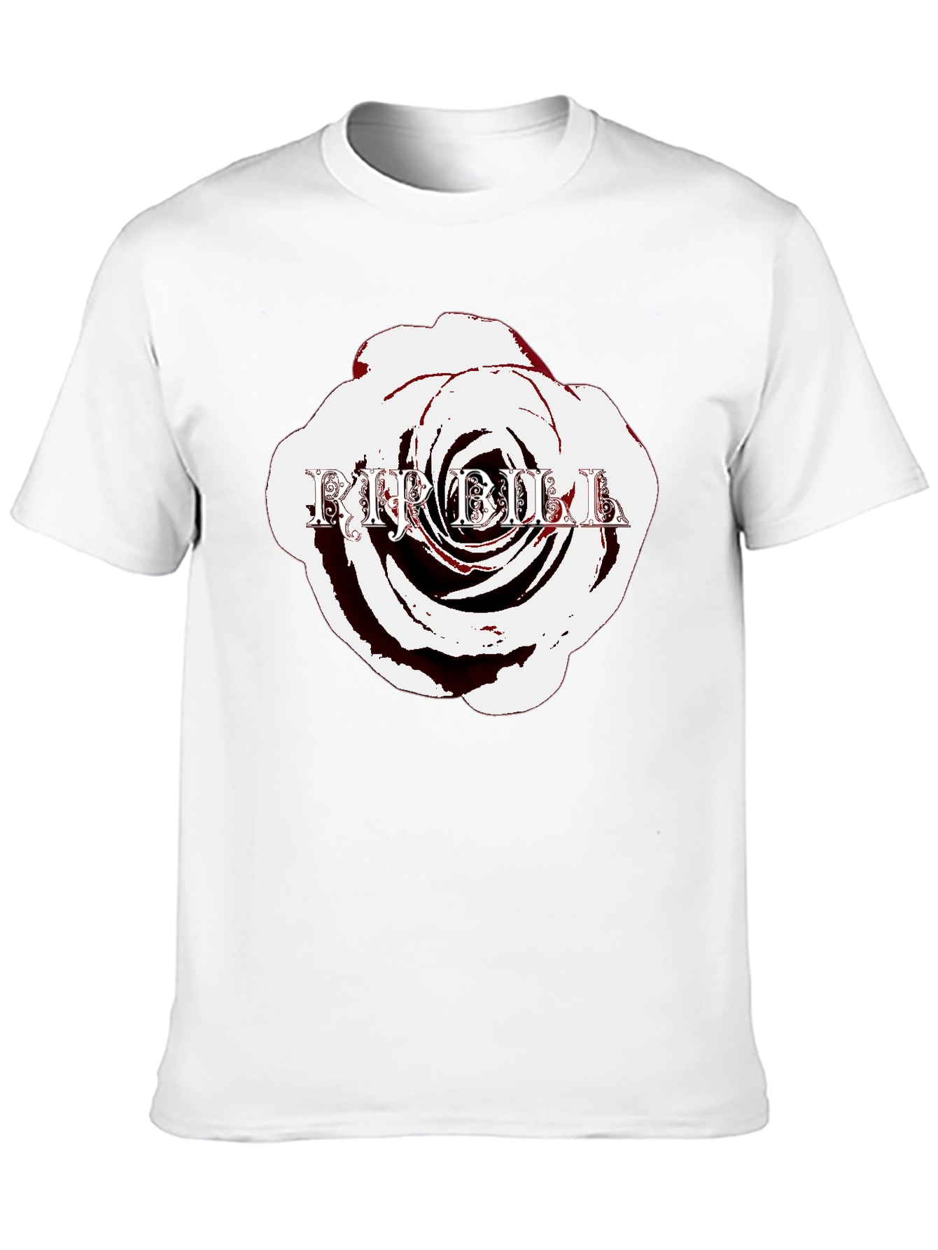 Rose with Text Black T-Shirt