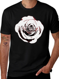 Rose with Text Black T-Shirt