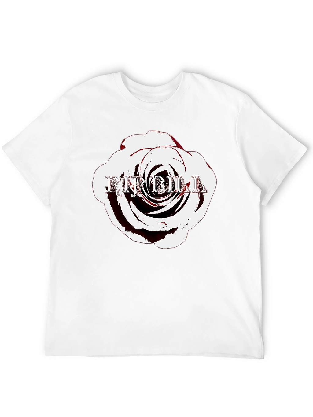 Rose with Text Black T-Shirt