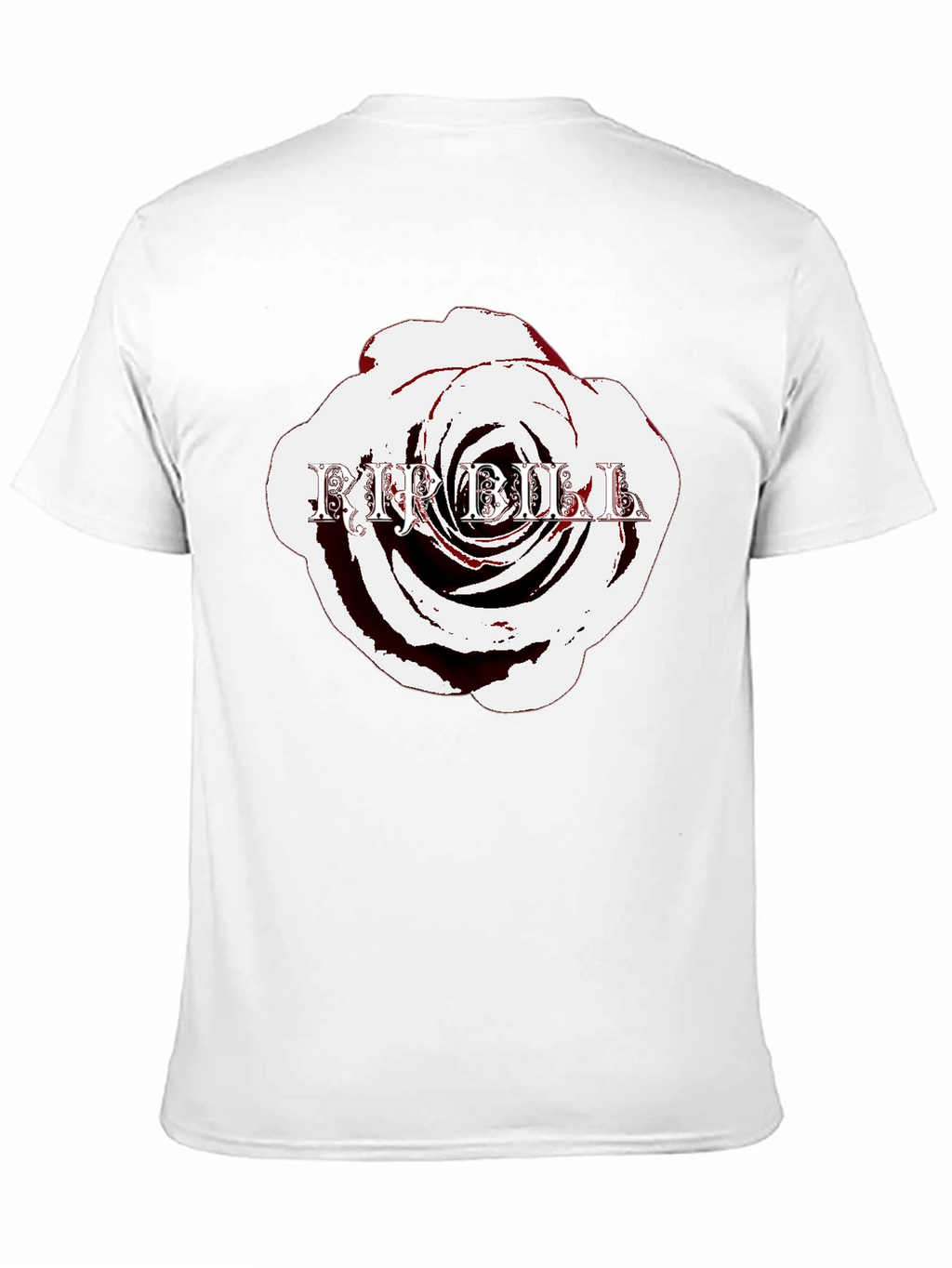 Rose with Text Black T-Shirt