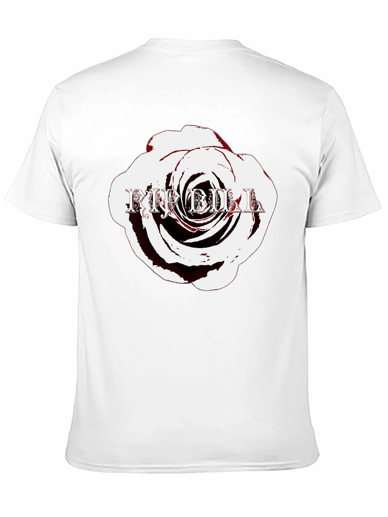Rose with Text Black T-Shirt