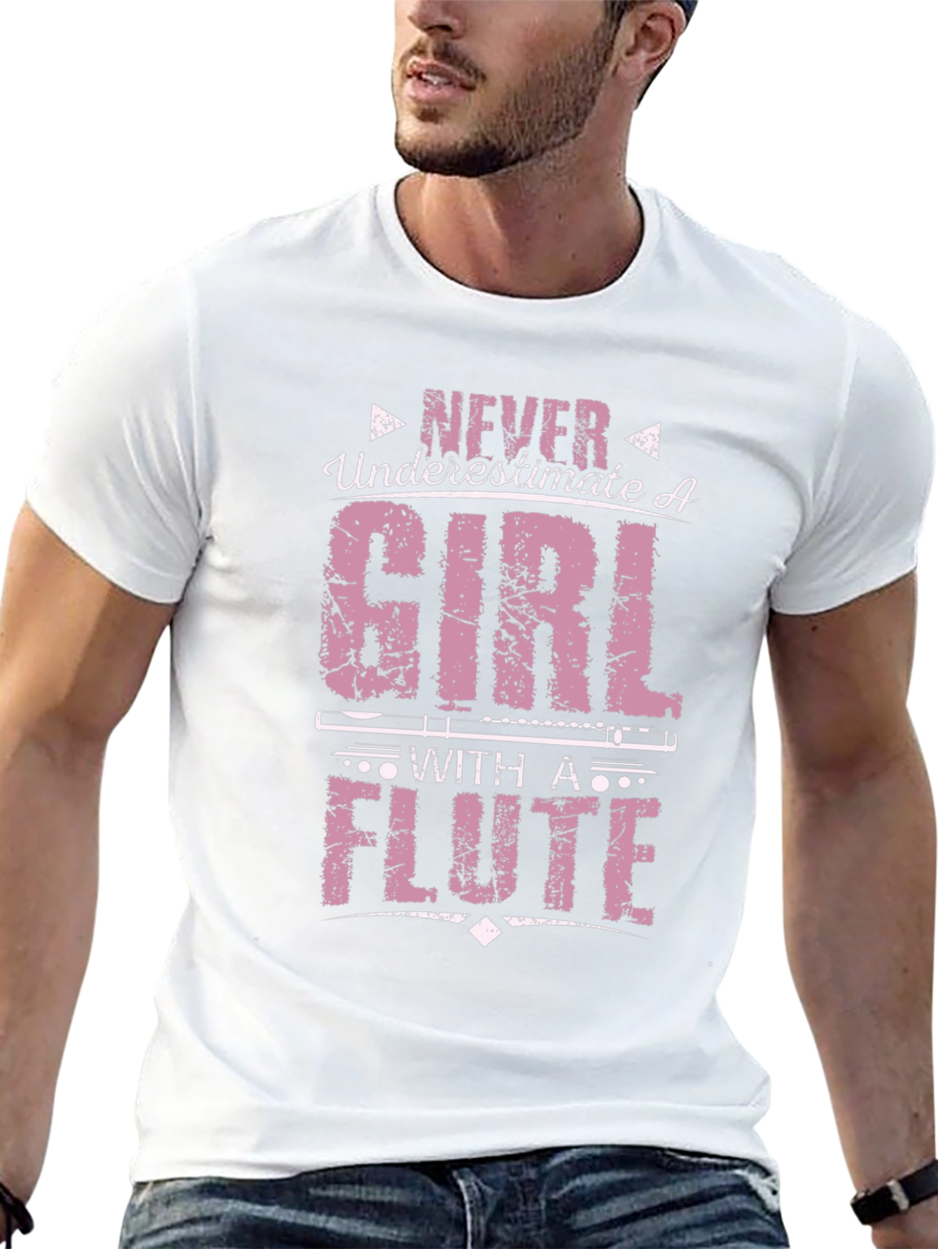 Never Underestimate Girl with a Flute T-Shirt
