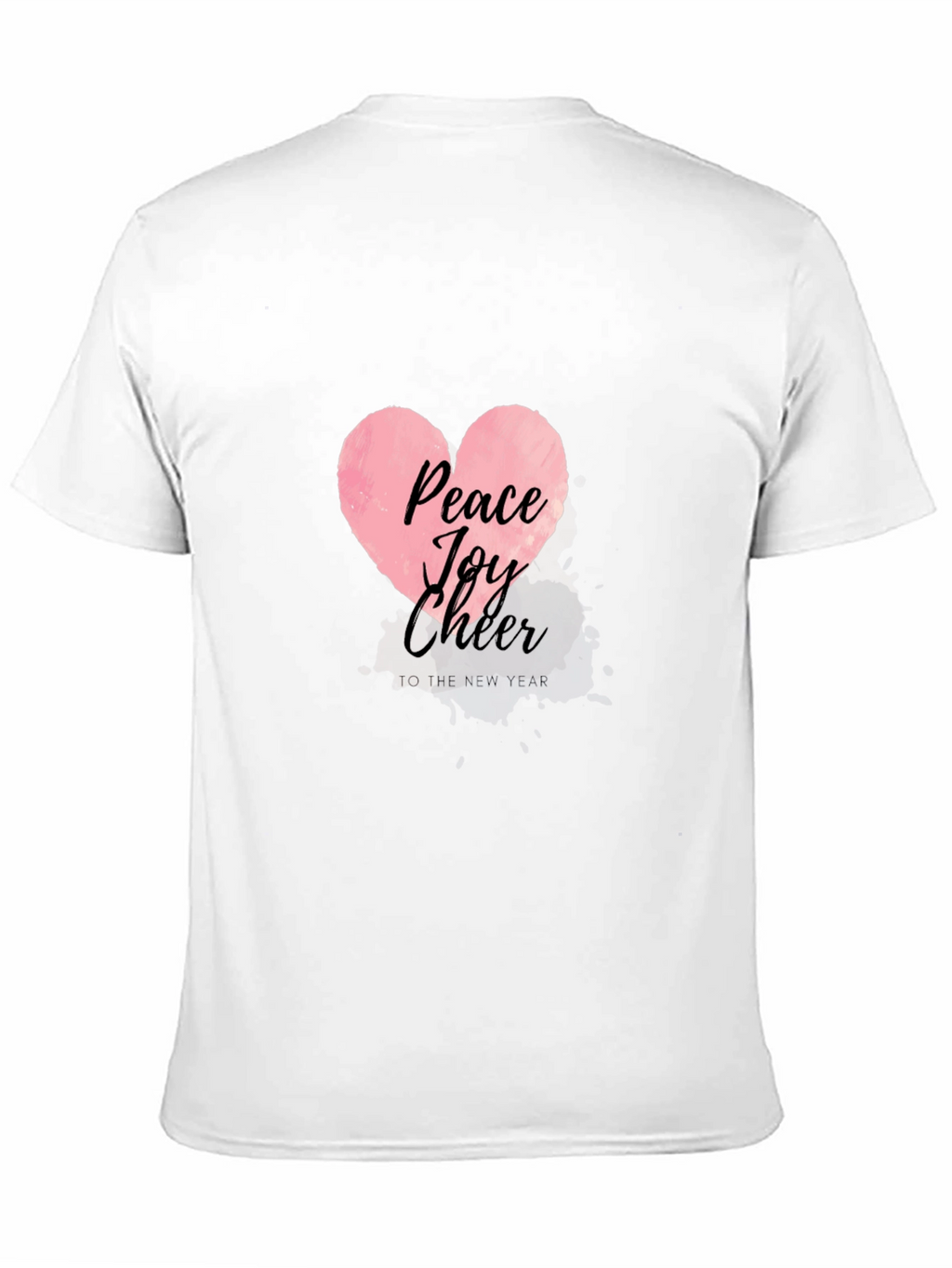 Peace Joy Cheer Heart Graphic Tee - Black