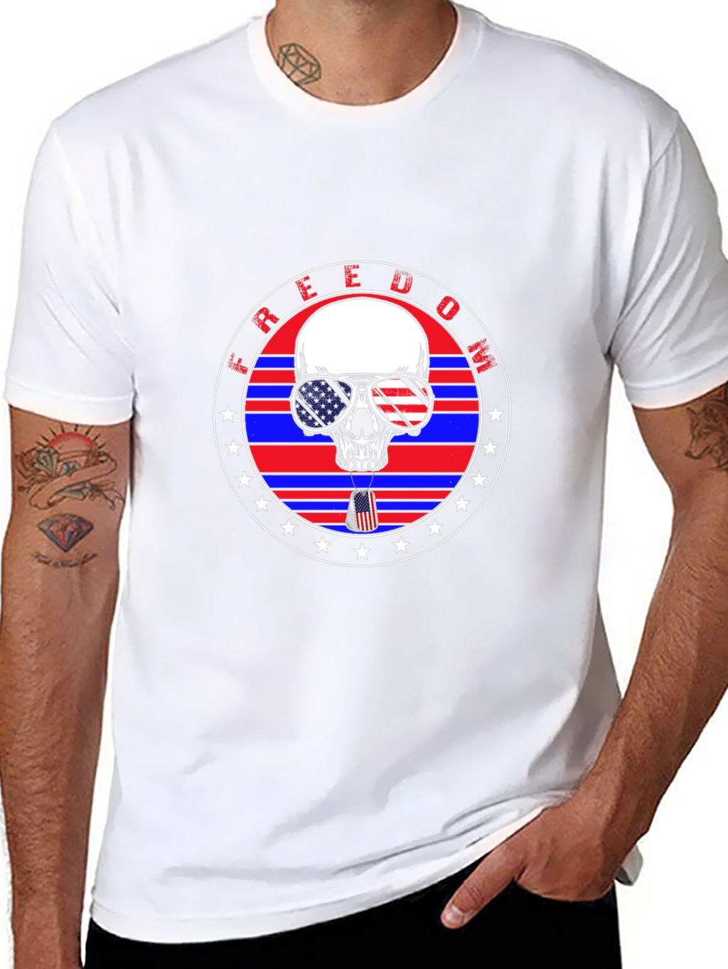 Freedom Skull Graphic T-Shirt