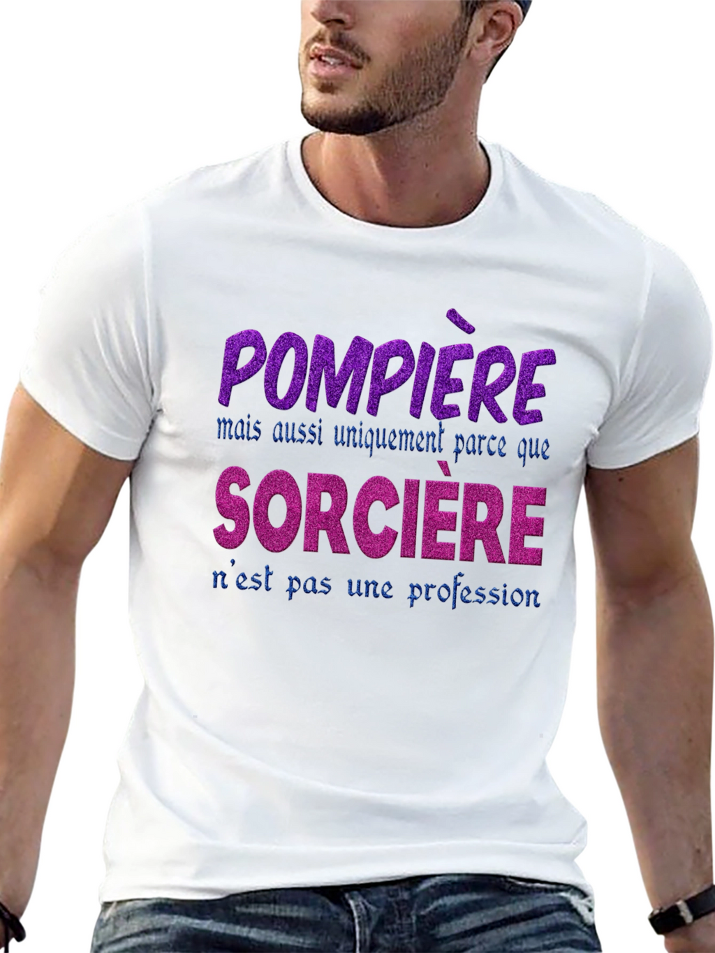 Firefighter Witch T-Shirt - French Slogan Tee