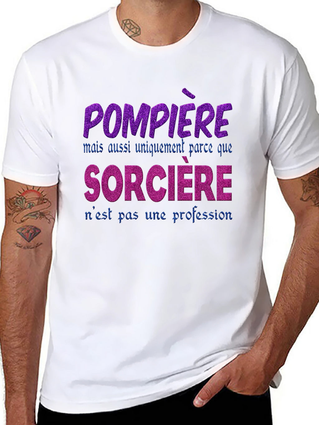 Firefighter Witch T-Shirt - French Slogan Tee