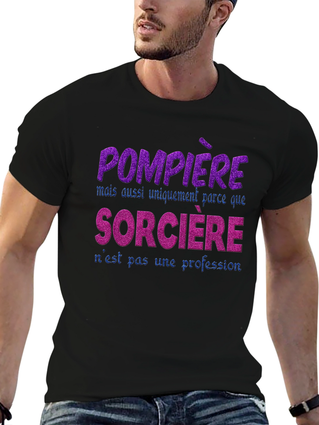 Firefighter Witch T-Shirt - French Slogan Tee