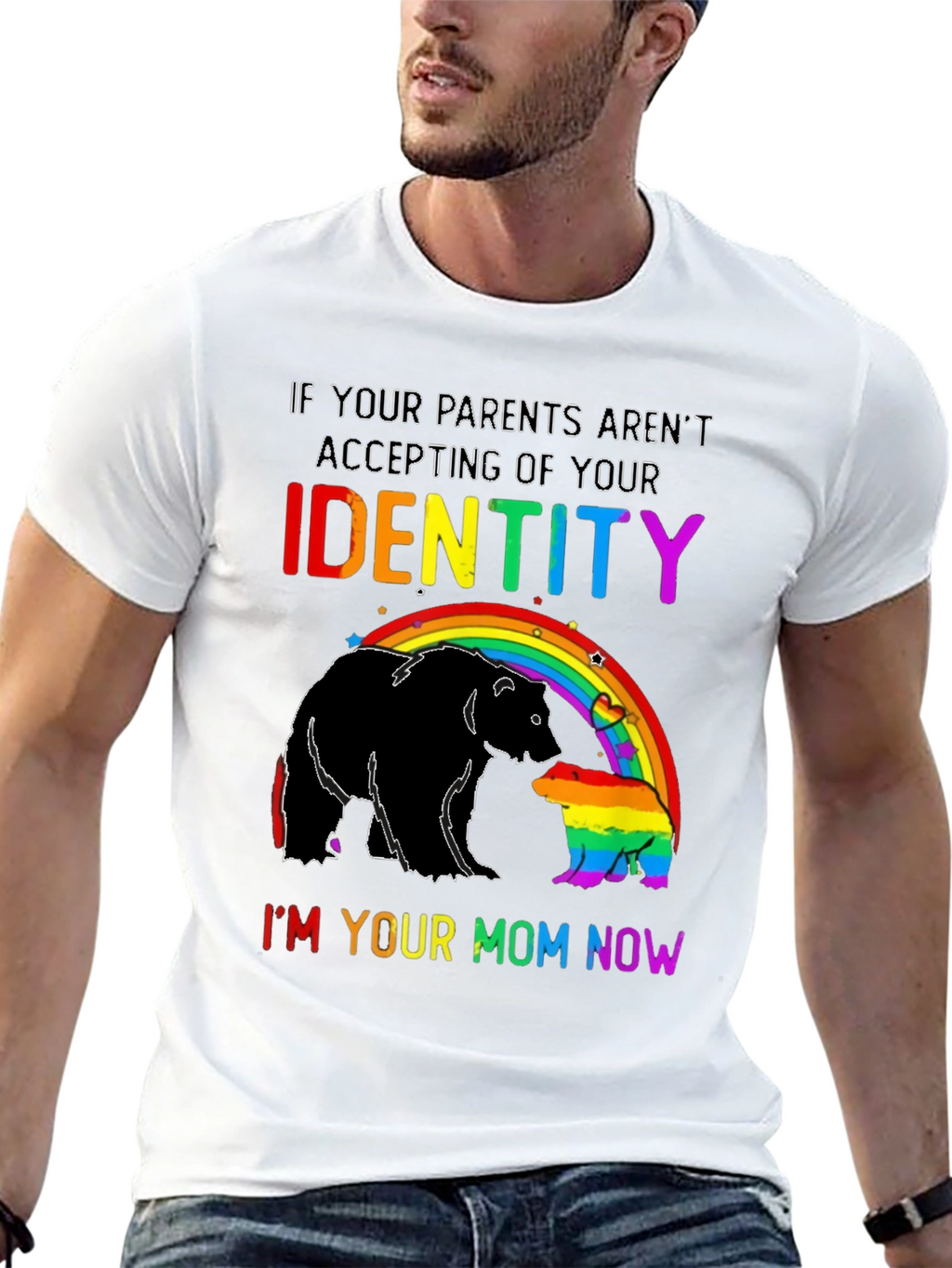 LGBT Pride Bear Mom Rainbow T-Shirt