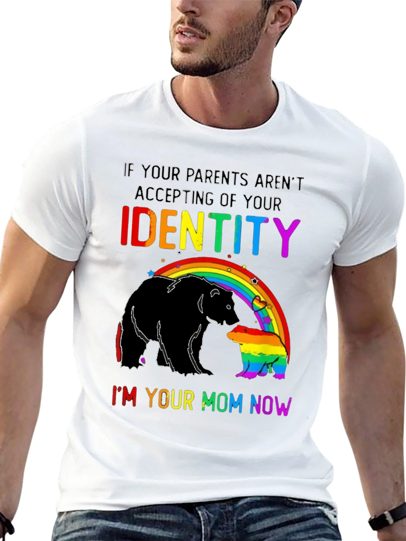 LGBT Pride Bear Mom Rainbow T-Shirt