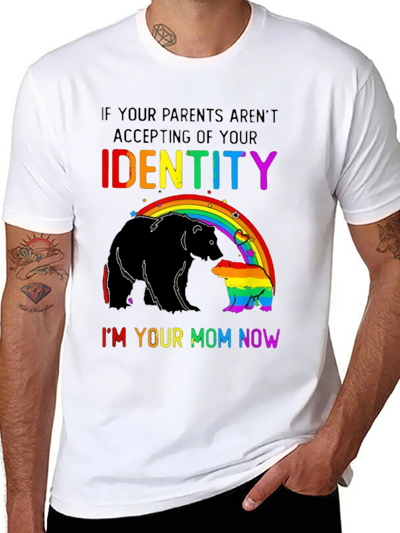 LGBT Pride Bear Mom Rainbow T-Shirt