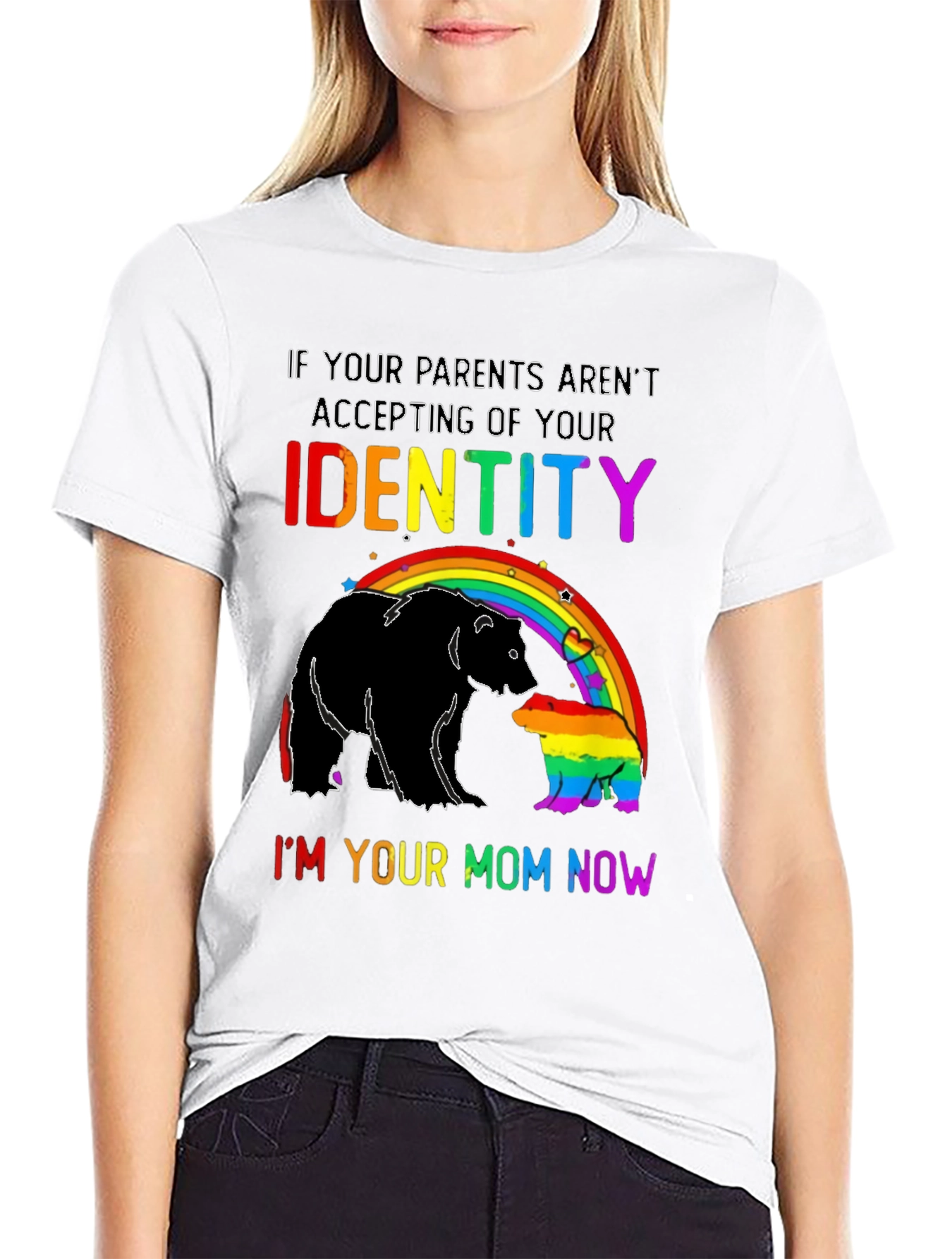LGBT Pride Bear Mom Rainbow T-Shirt