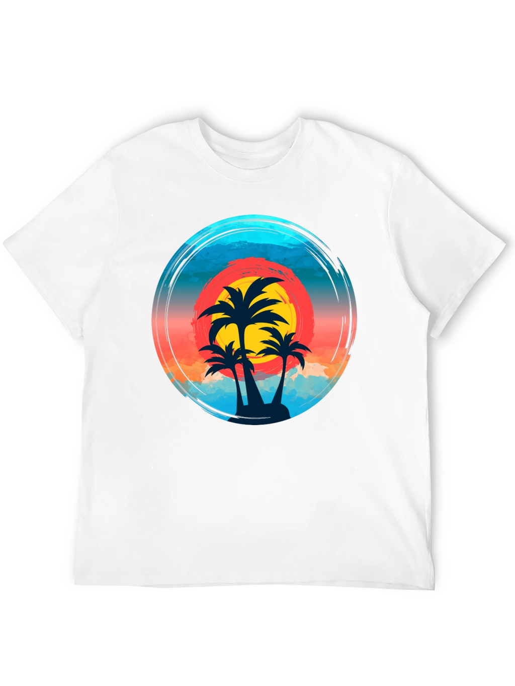 Tropical Palm Sunset Graphic T-Shirt