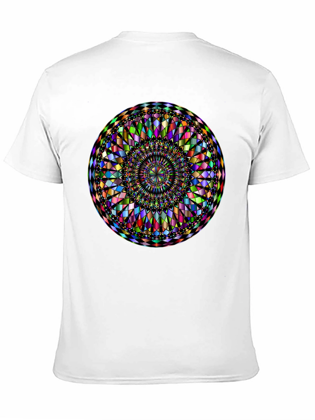 Vibrant Mandala Graphic Print Black T-Shirt