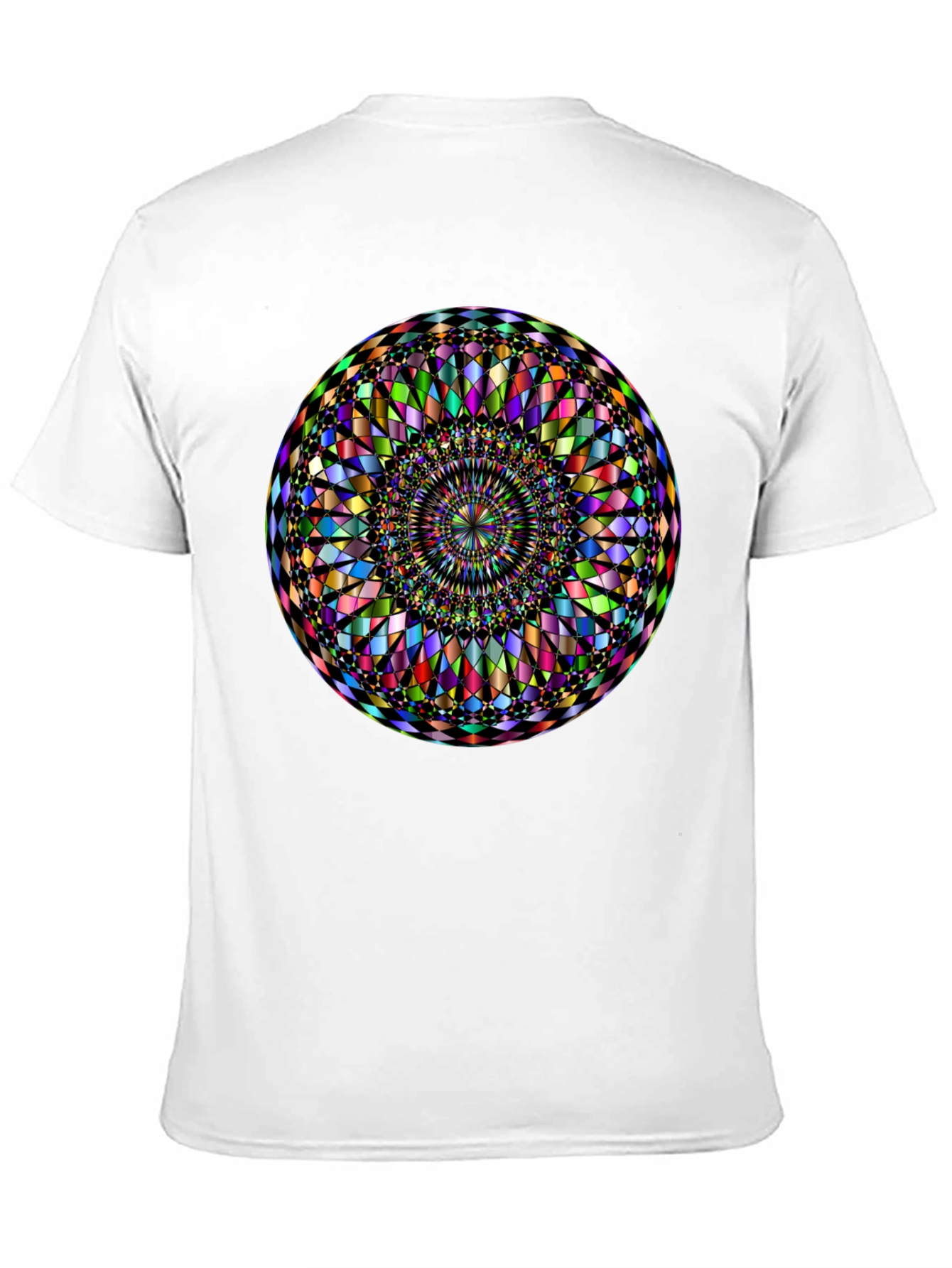 Vibrant Mandala Graphic Print Black T-Shirt