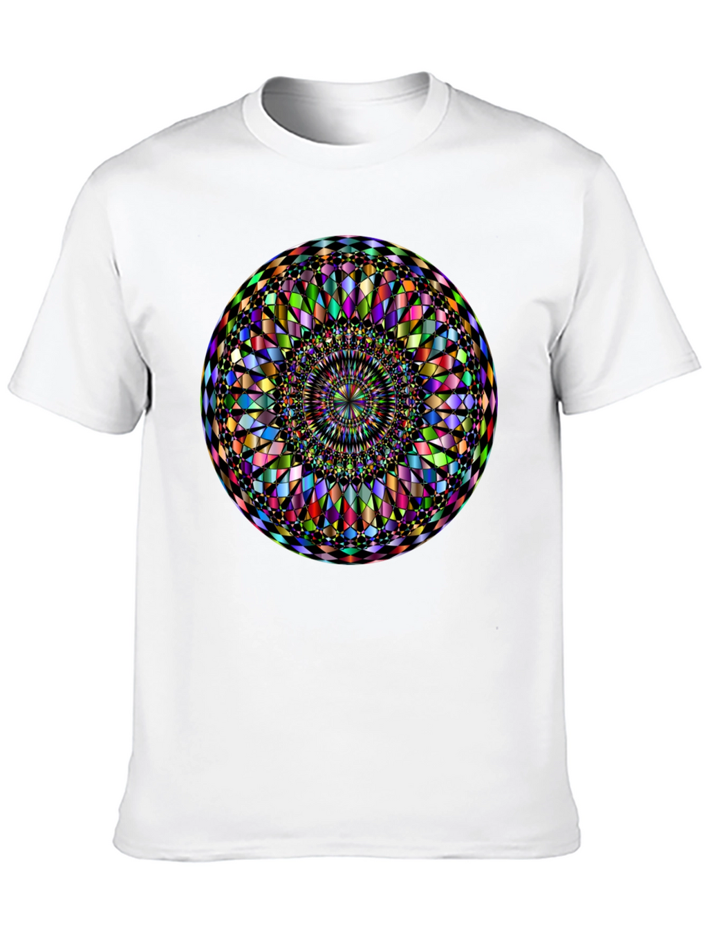 Vibrant Mandala Graphic Print Black T-Shirt