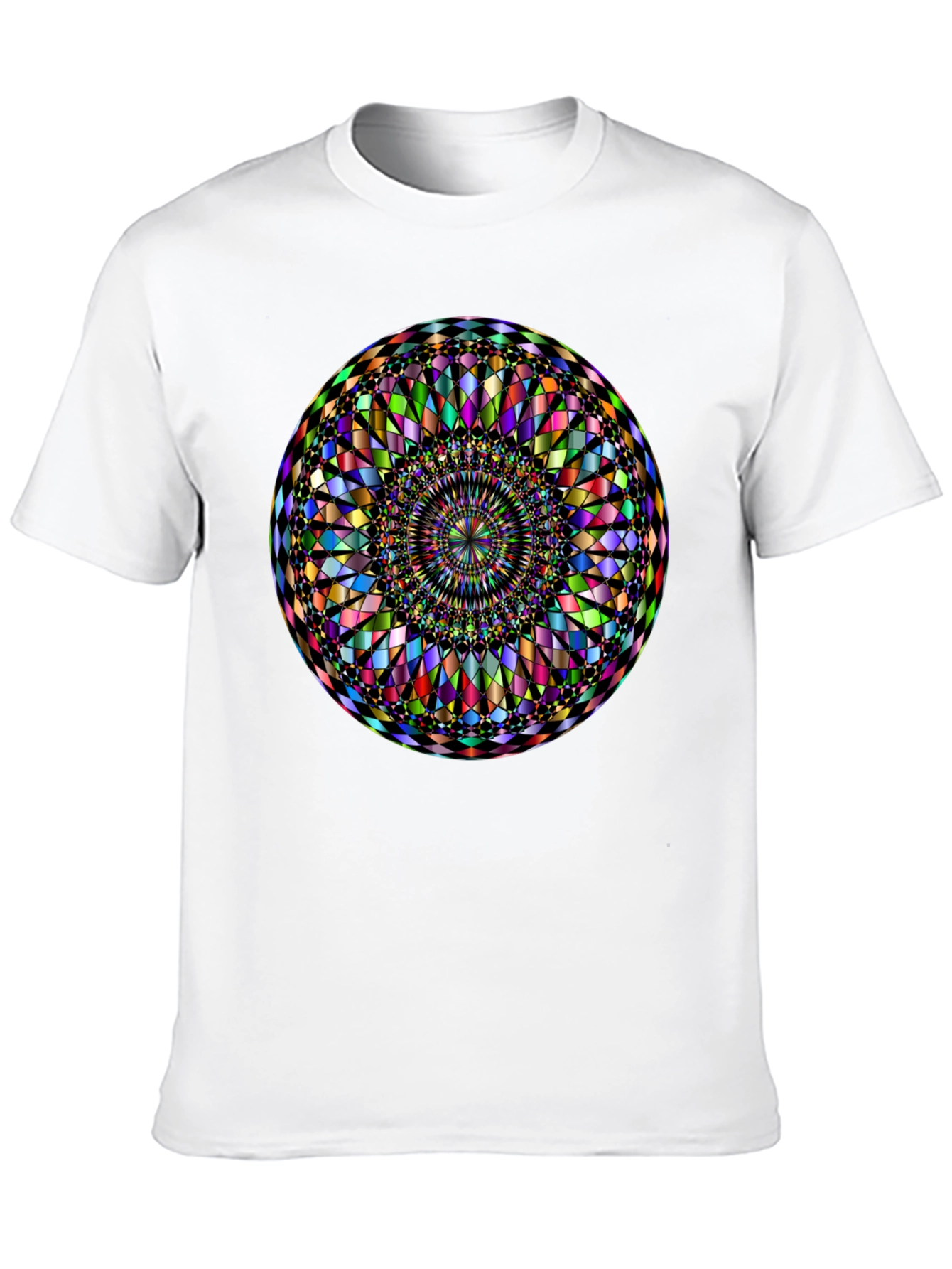 Vibrant Mandala Graphic Print Black T-Shirt