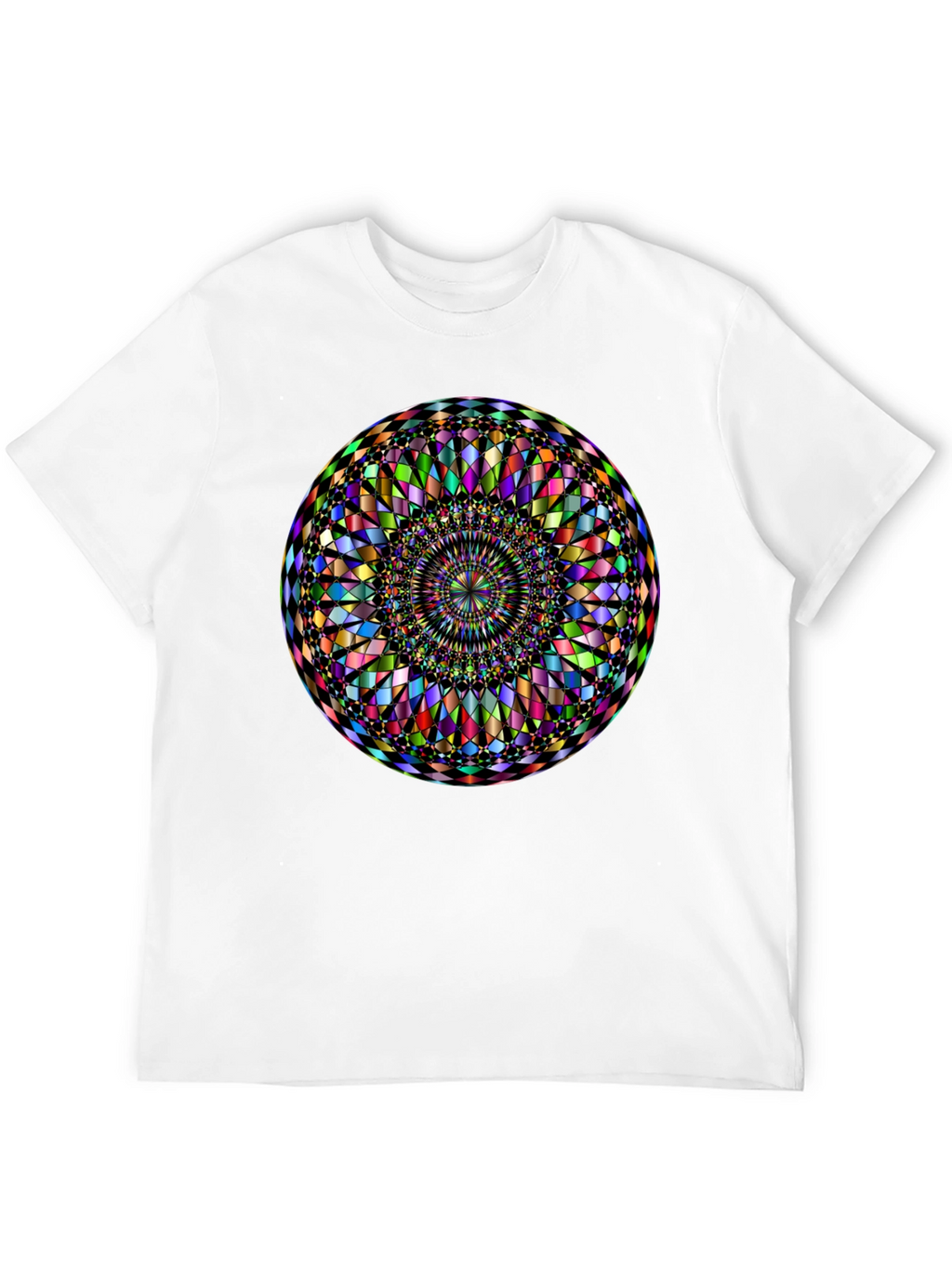 Vibrant Mandala Graphic Print Black T-Shirt