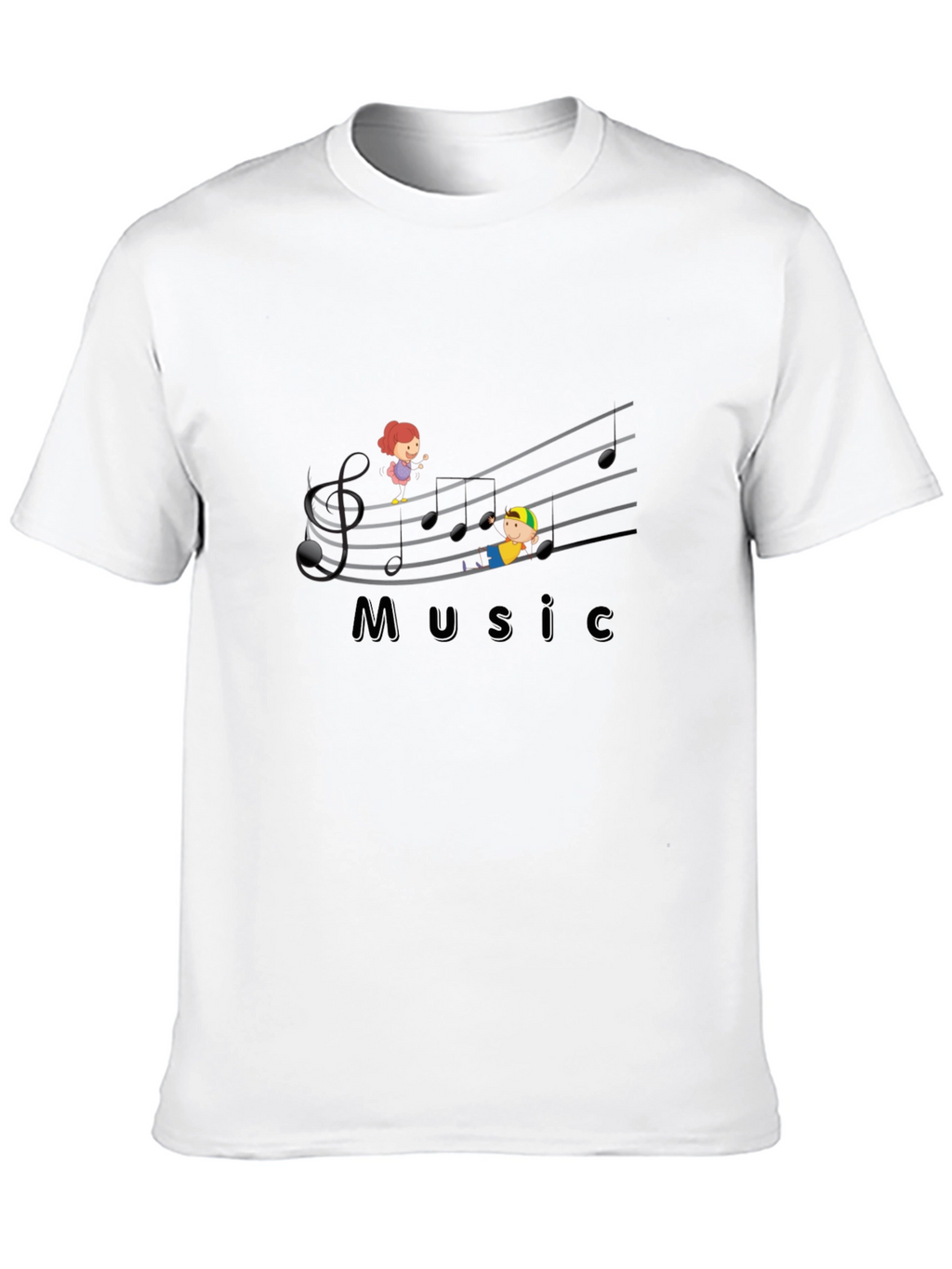 Musical Kids Graphic T-Shirt - Black Cotton Tee