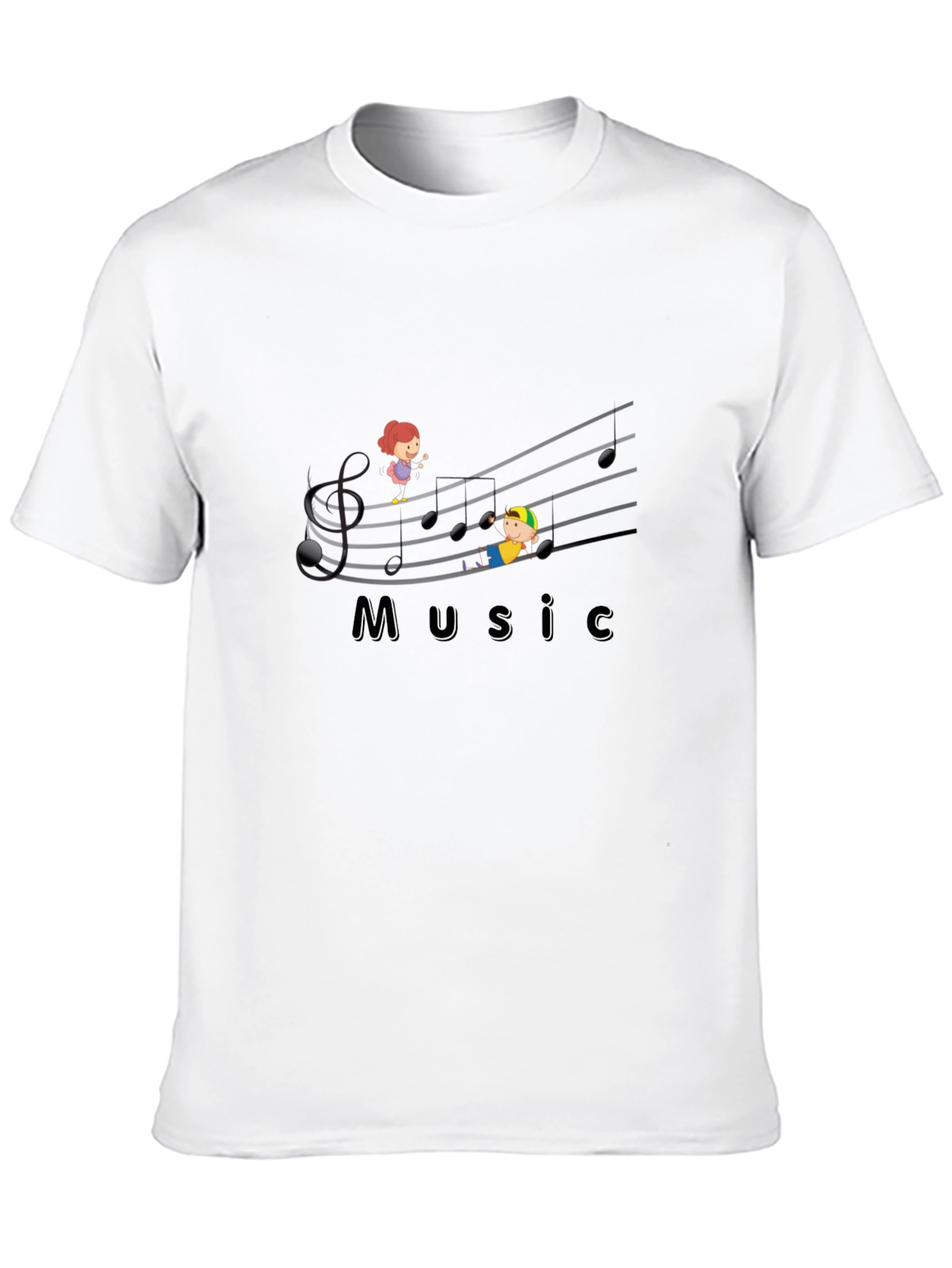 Musical Kids Graphic T-Shirt - Black Cotton Tee