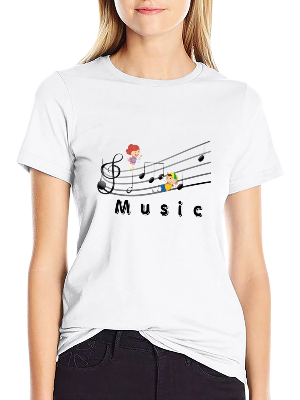 Musical Kids Graphic T-Shirt - Black Cotton Tee