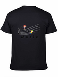Musical Kids Graphic T-Shirt - Black Cotton Tee
