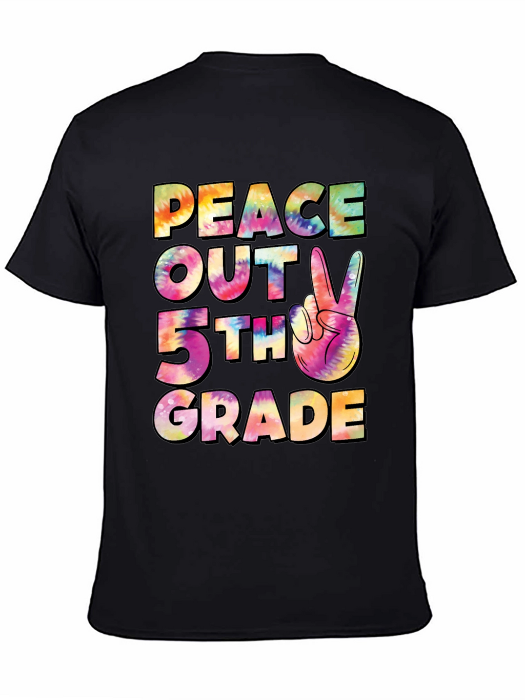 Peace Out 5th Grade Tie-Dye T-Shirt