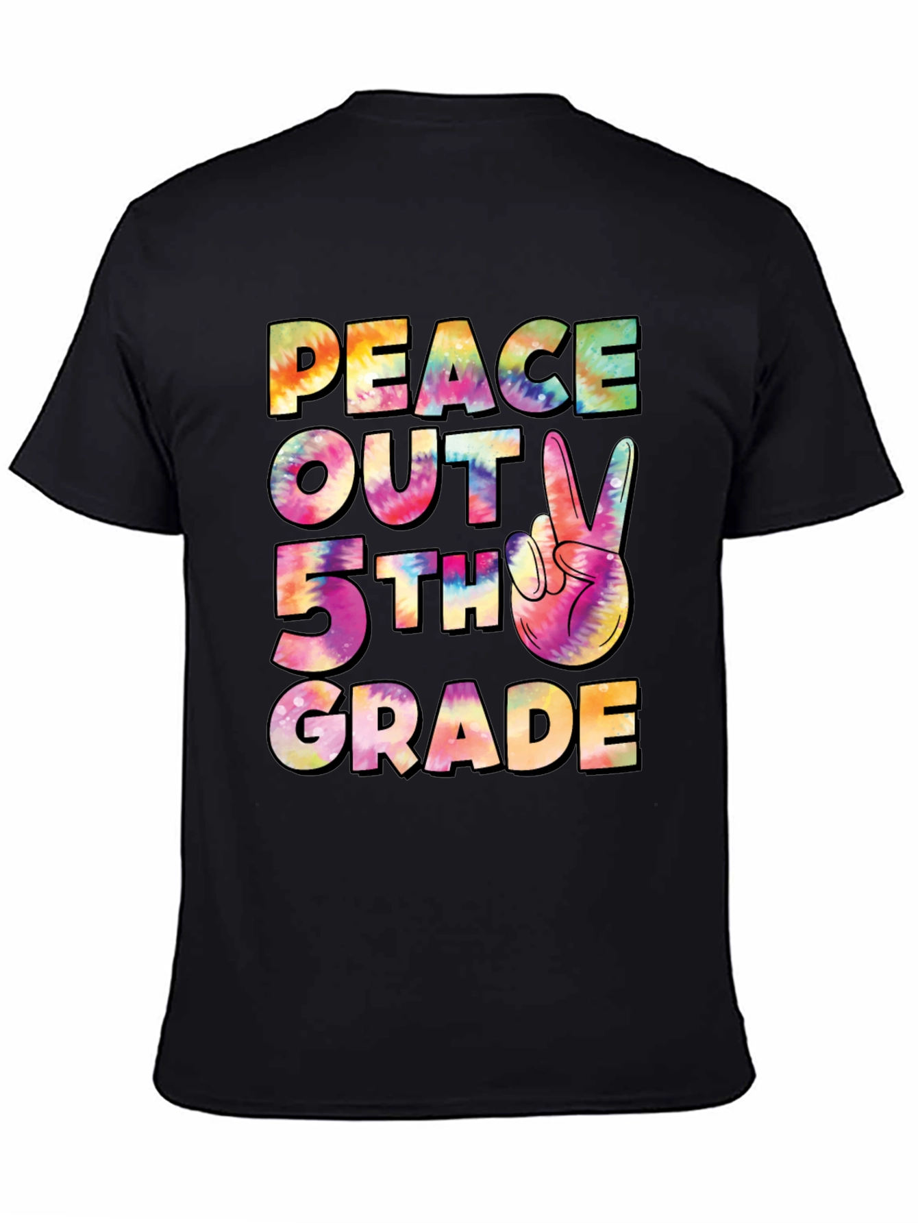 Peace Out 5th Grade Tie-Dye T-Shirt