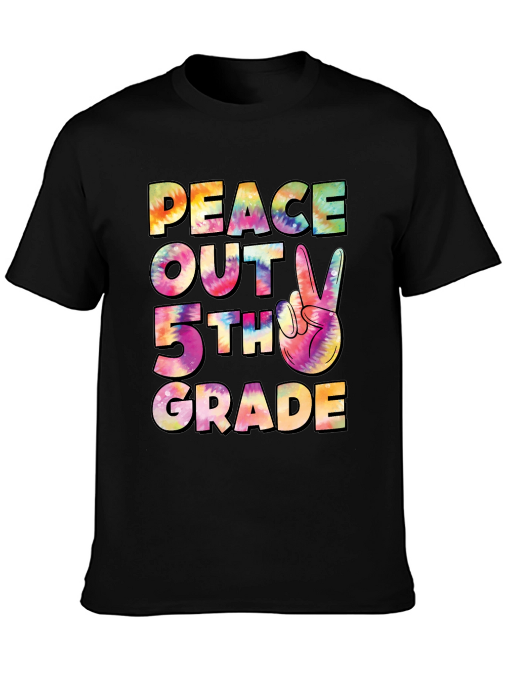 Peace Out 5th Grade Tie-Dye T-Shirt