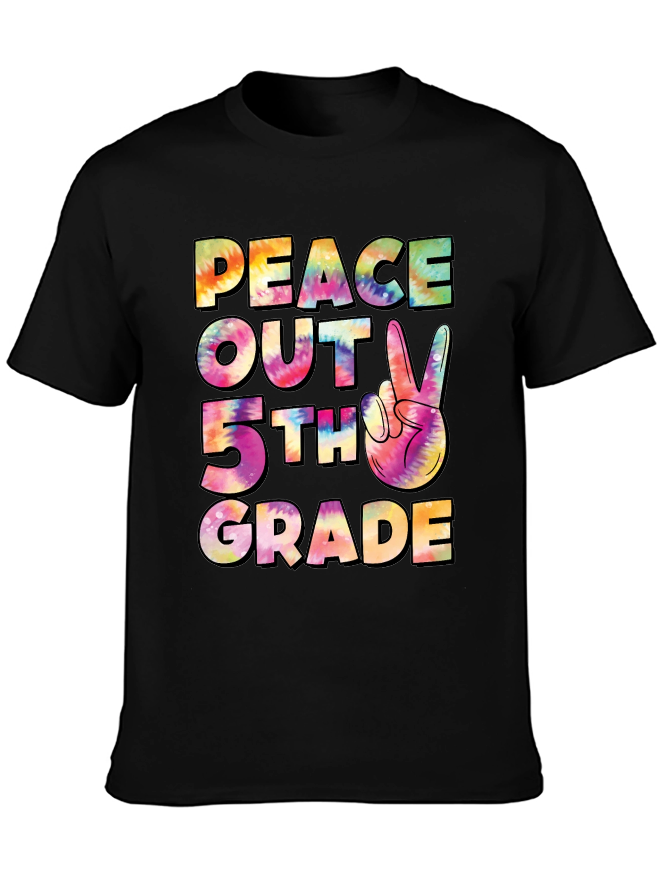 Peace Out 5th Grade Tie-Dye T-Shirt