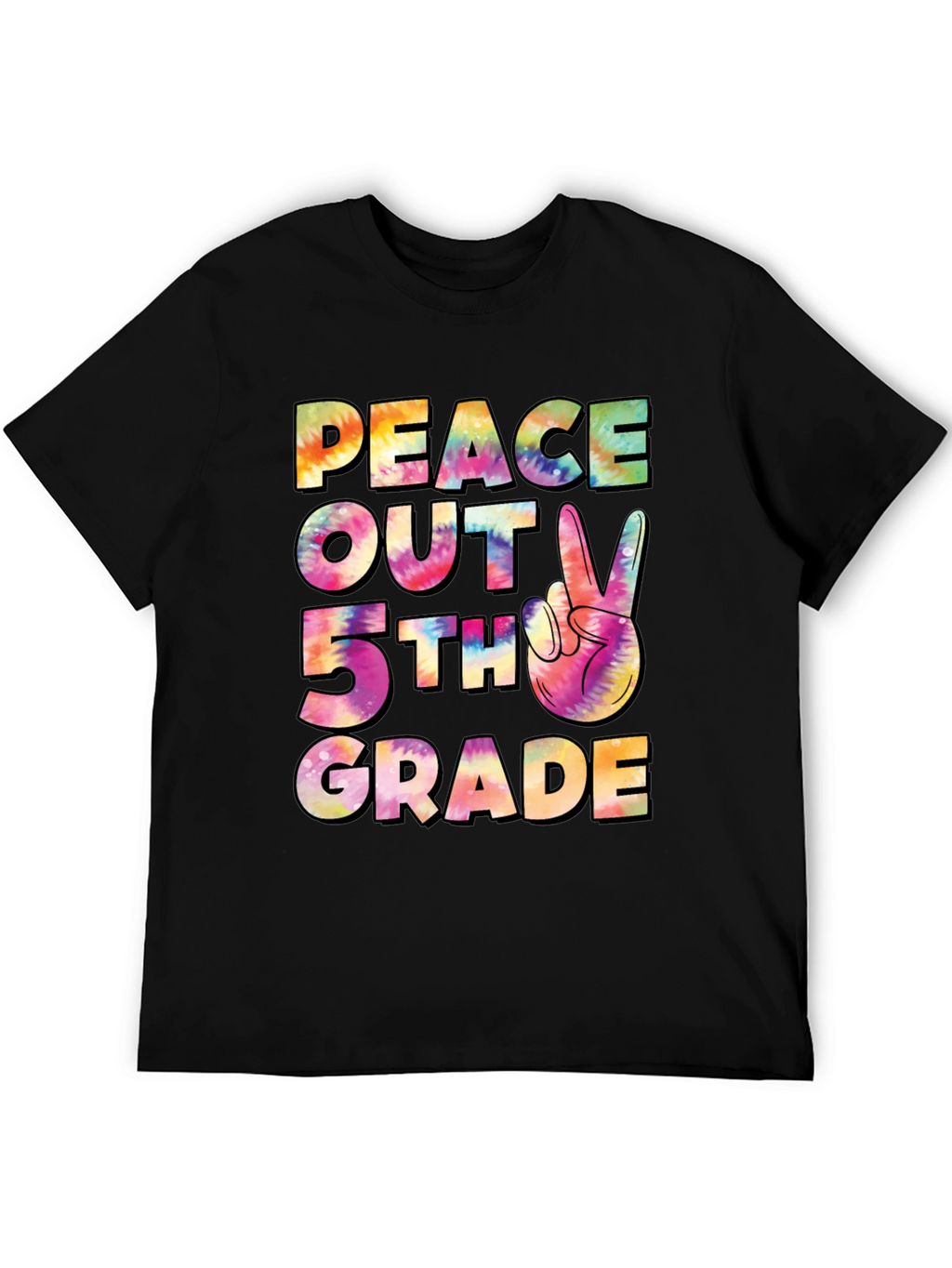 Peace Out 5th Grade Tie-Dye T-Shirt