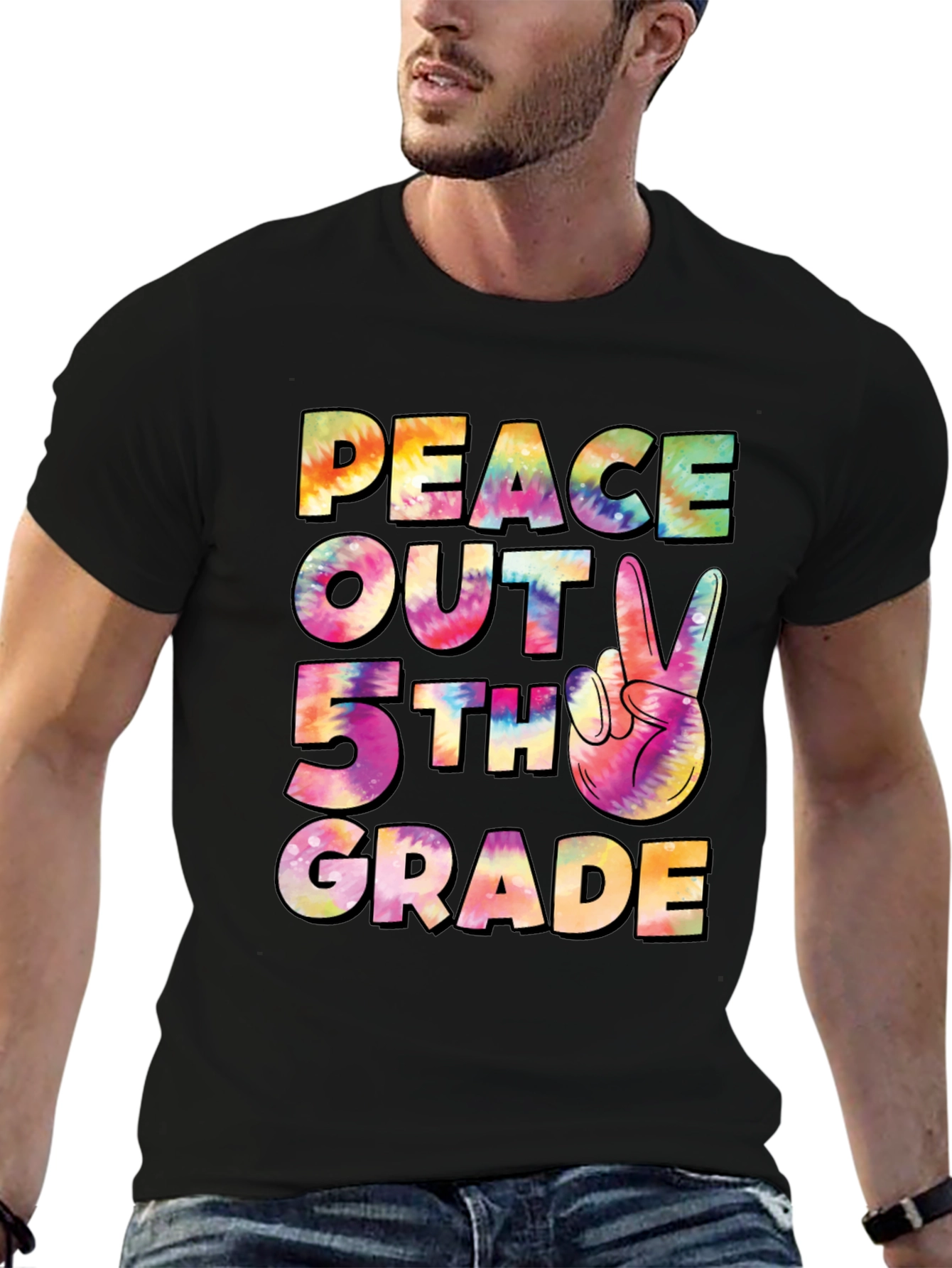 Peace Out 5th Grade Tie-Dye T-Shirt